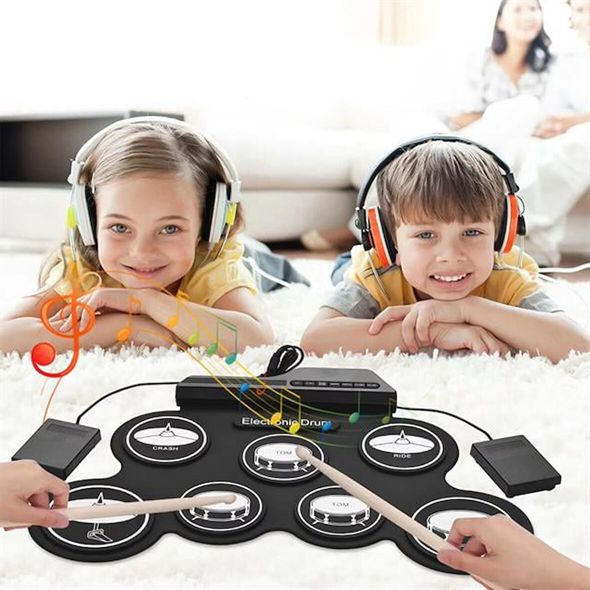 Magicvoice G3002 Elektronik Bateri Roll Up Davul Matı Kiti 7 Ped