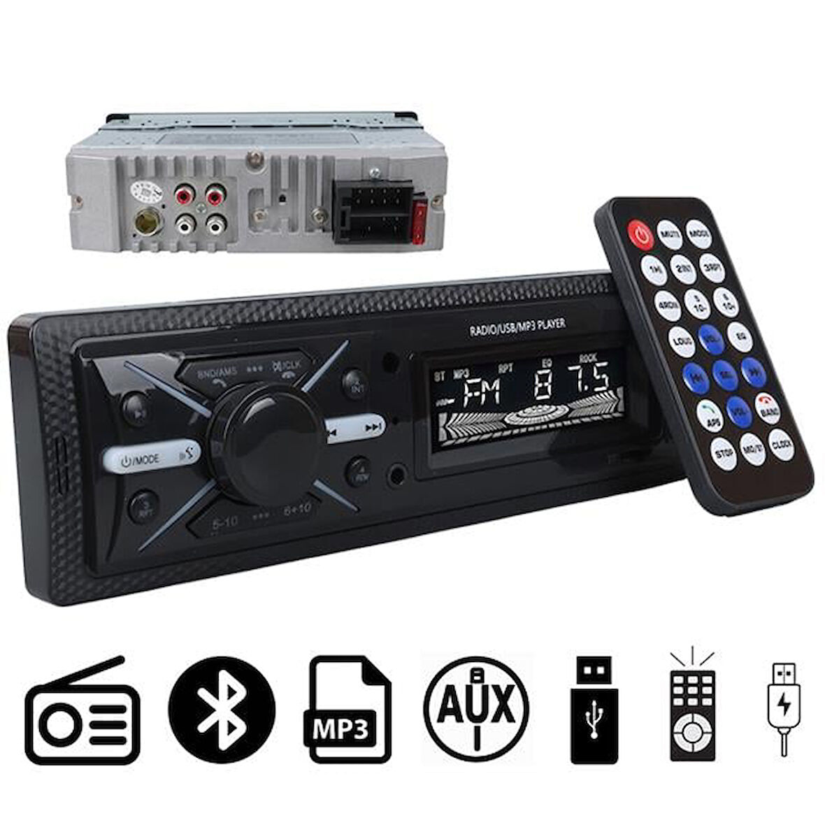 Carstar Cs-960 Çift Usb/Sd/Fm/Aux/Bluetooth Kumandalı Oto Teyp 4X60 Watt