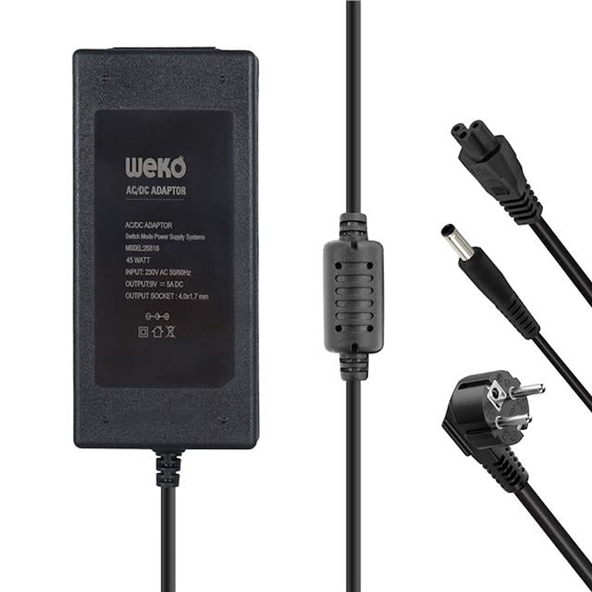 Weko 9 Volt - 5 Amper Yazar Kasa/ Pos Makinesi Masaüstü Adaptör 4.0*1.7 Mm Uçlu