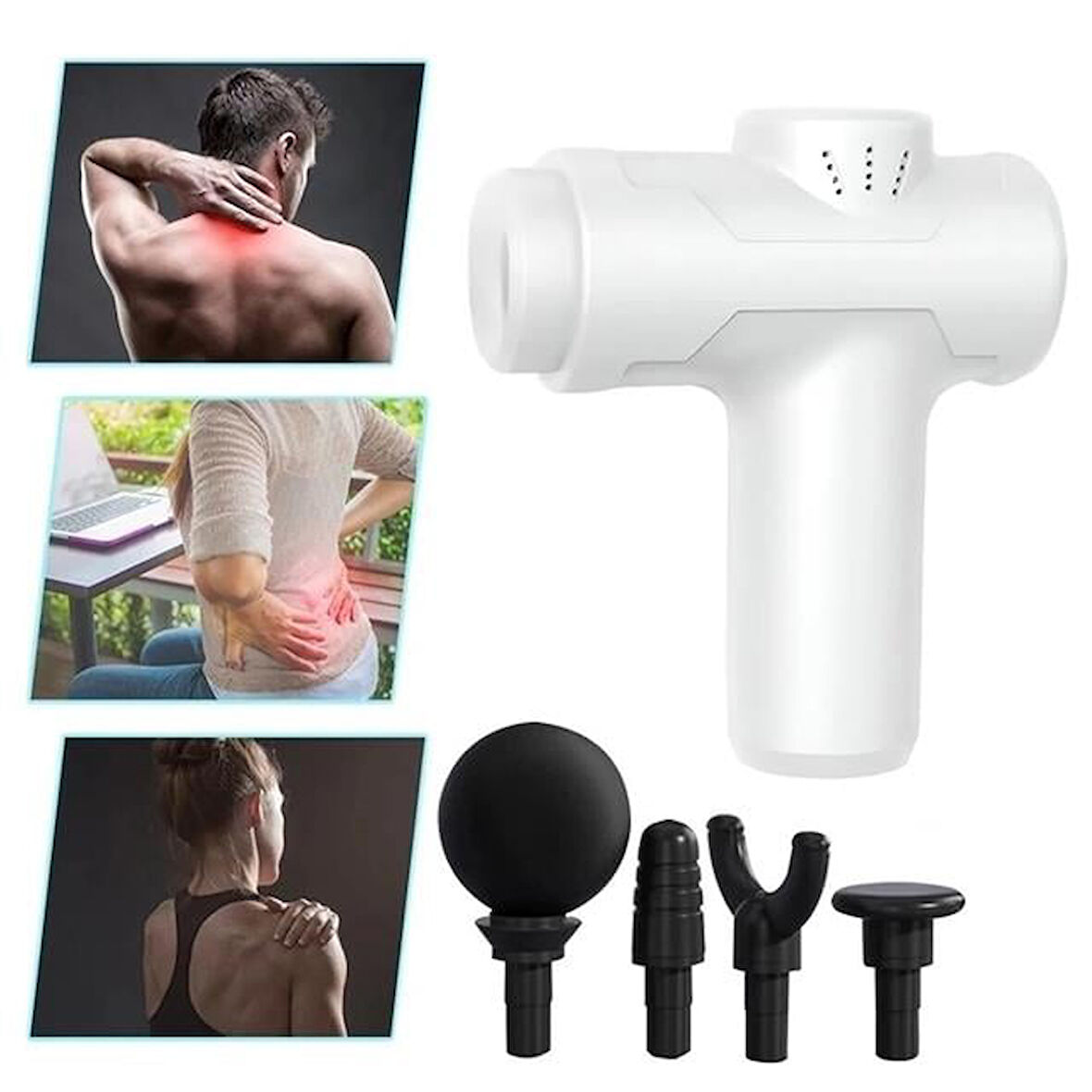 Mını-8211 Şarjlı Sporcu Koşucu Darbeli Titreşimli Masaj Aleti 6 Kademeli 2000Mah