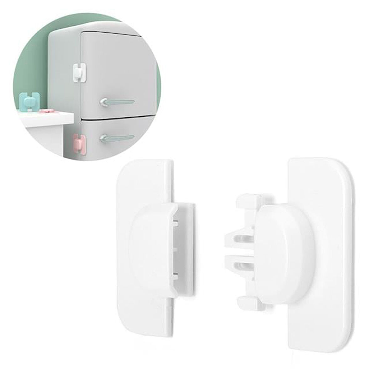 Sunup Sn-28750 Geçmeli Tip Buzdolabı Ve Dolap İçin Çocuk Güvenlik Kilidi Yapışkanlı