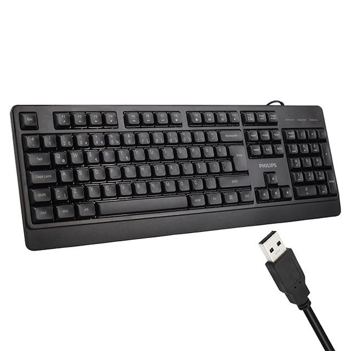 Spk6247B Usb 1.2 Metre Kablolu Klasik Siyah Numpadli Türkçe Q Klavye