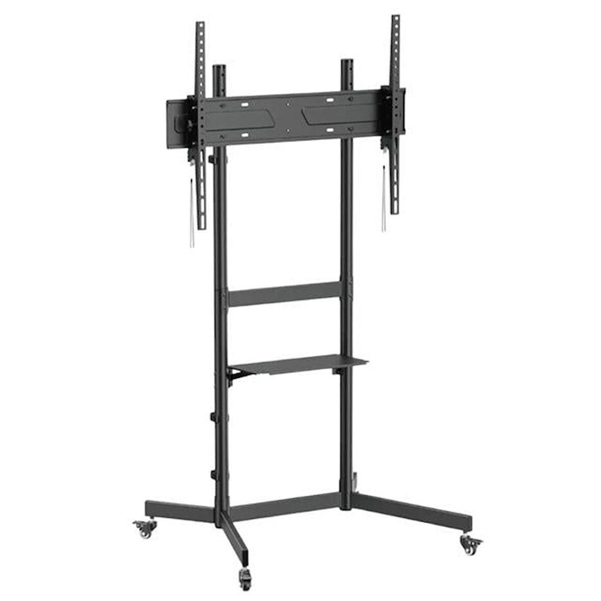 Vontech V1044Ve 55''-100'' Uyumlu Tekerlekli Ayaklı Raflı Lcd-Led Tv Sehpası Standı