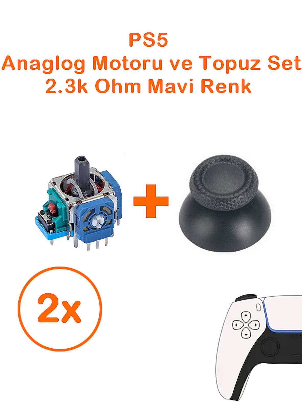 2 Adet Ps5 Analog Motoru Ve Başlık Topuz Set