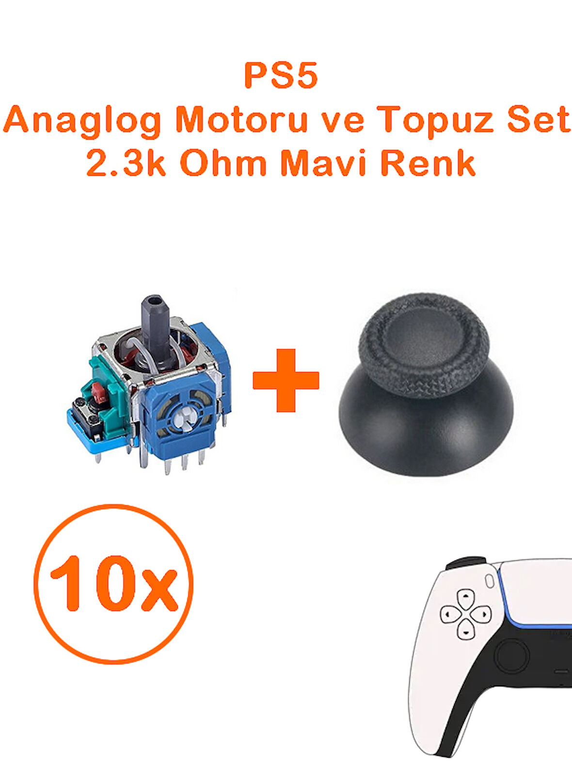 10 Adet Ps5 Analog Motoru Ve Başlık Topuz Set