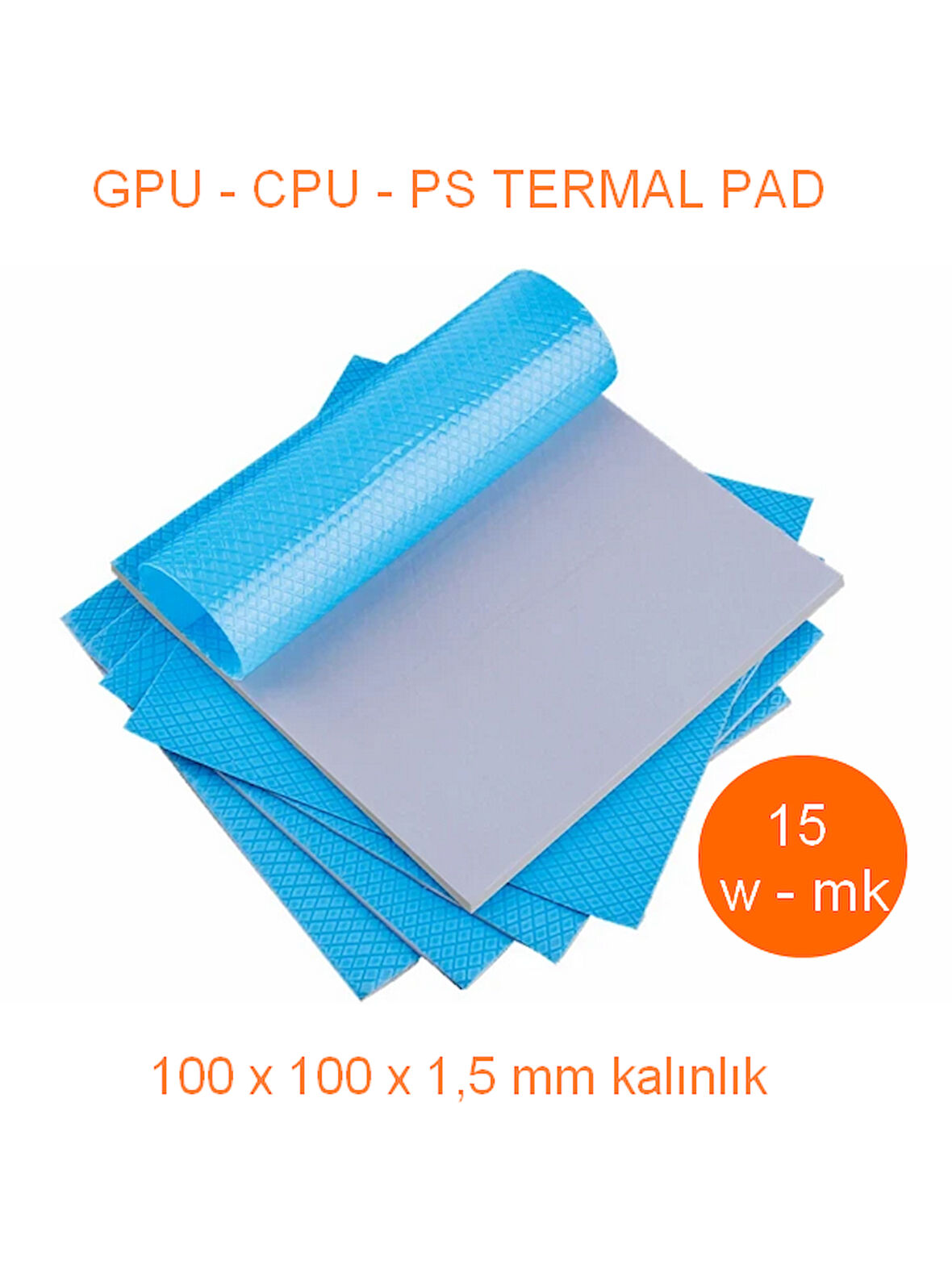 100 x 100 x 1,5 mm Gri Termal İletken Pad - 15 W/m-K