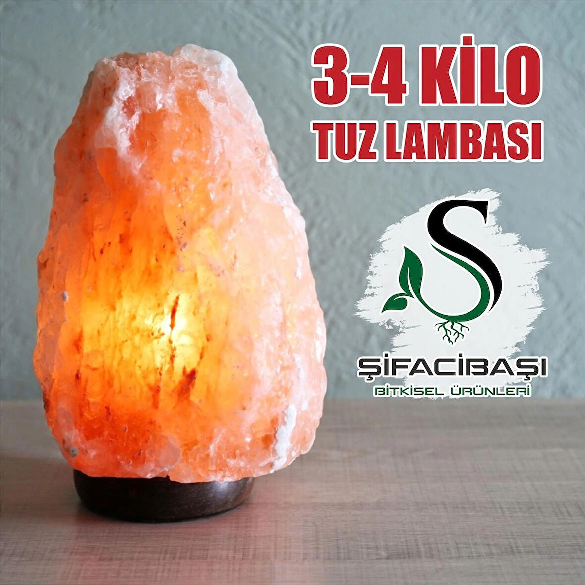 ŞİFACIBAŞI Himalaya Tuz Lambası 3 4 Kilo Kablo+Ampul Seti