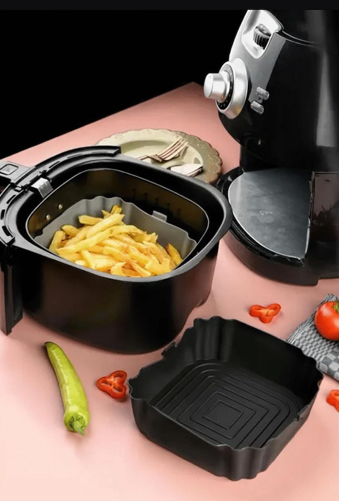 Airfryer Pişirme Kabı Silikon Airfryer pişirme Kabı Airfryer pasta kalıbı