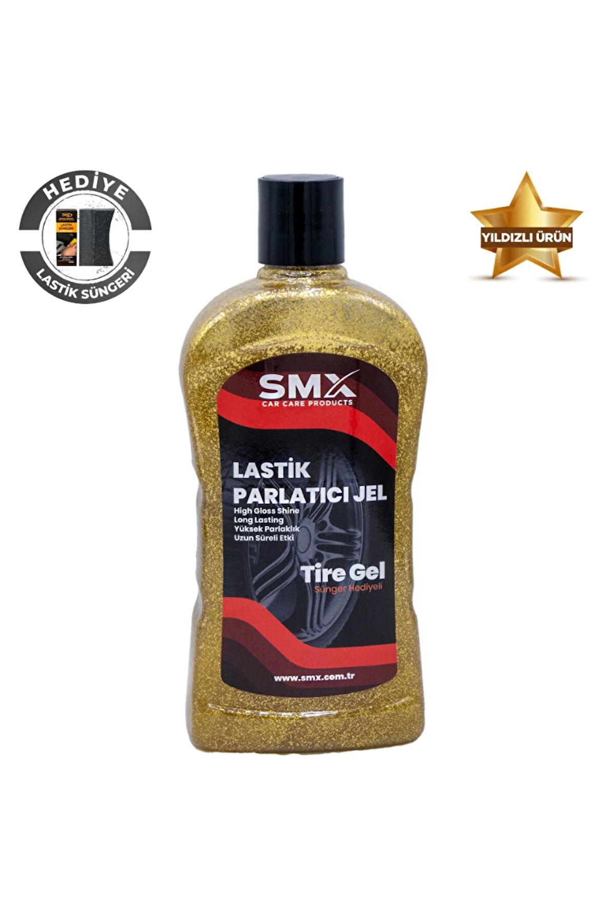 Altın Simli Jel Lastik Parlatıcı 500 Ml + Sünger Hediye