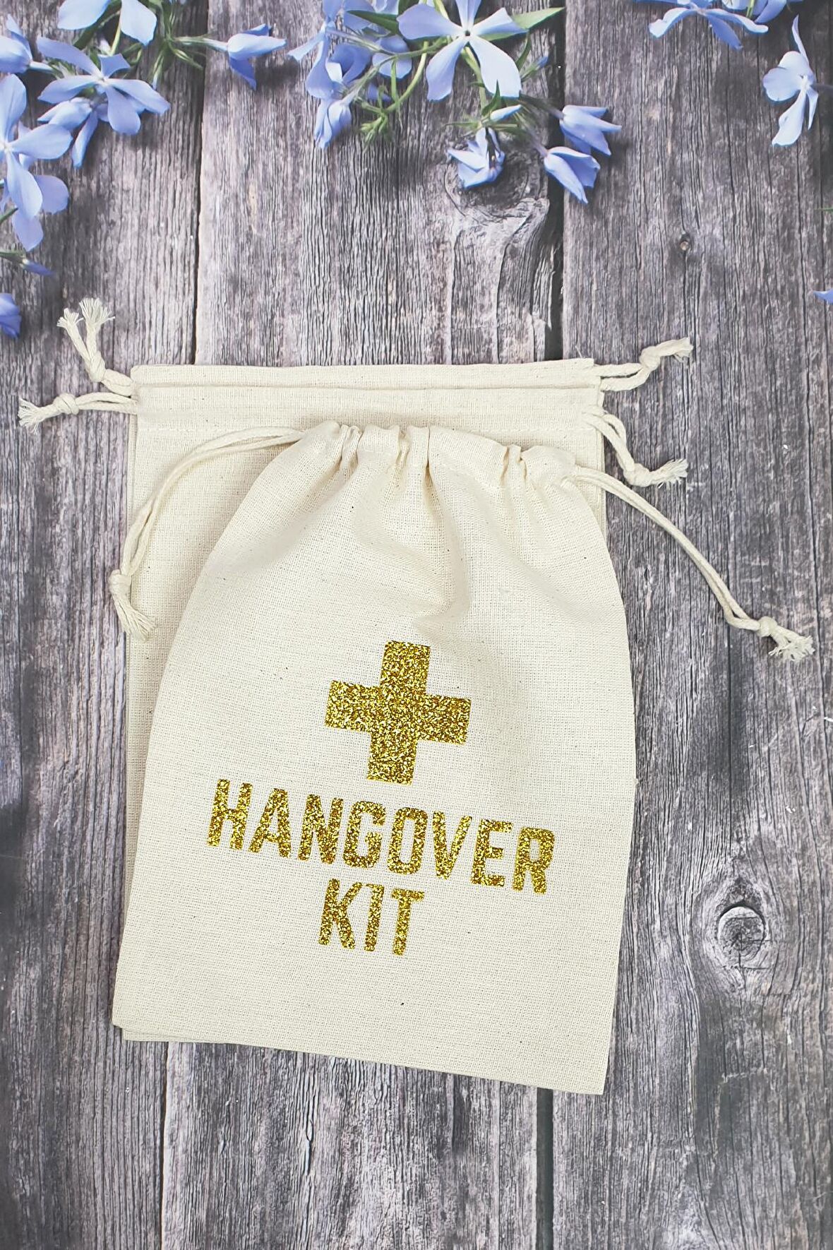 Hangover Kit Kesesi - 10 Adet - Altın Simli After Party Hangover Kit