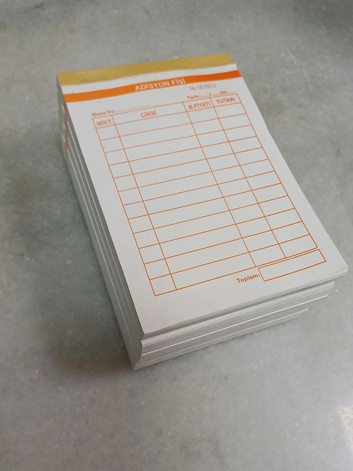 A6 Adisyon 10cilt 100 Yaprak 10x14 ebat 1 hamur Kağıt Numaralı