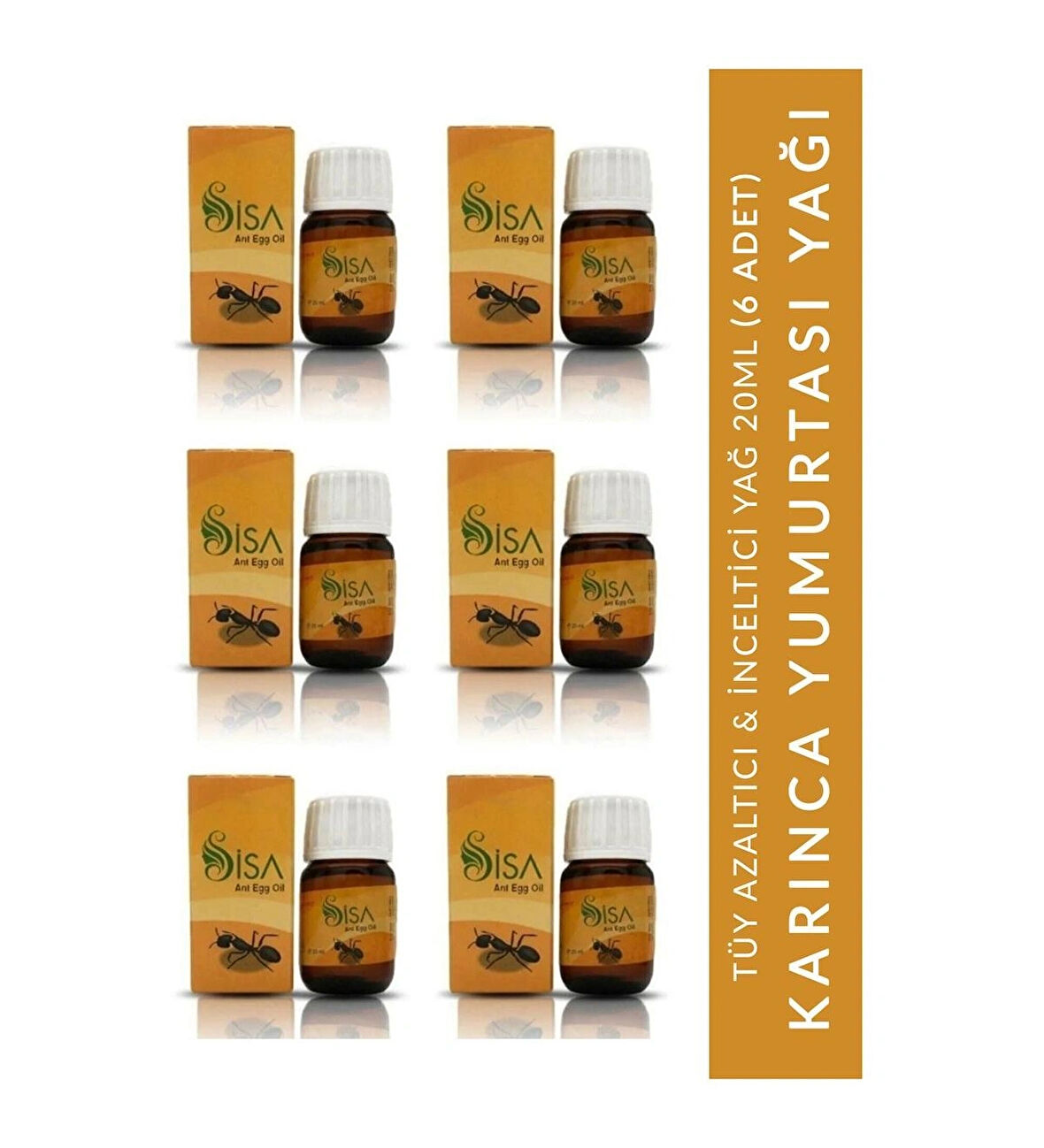 Karınca Yumurtası Yağı 20 ml (6 Adet) Tüy Azaltıcı Kampanya Paketi