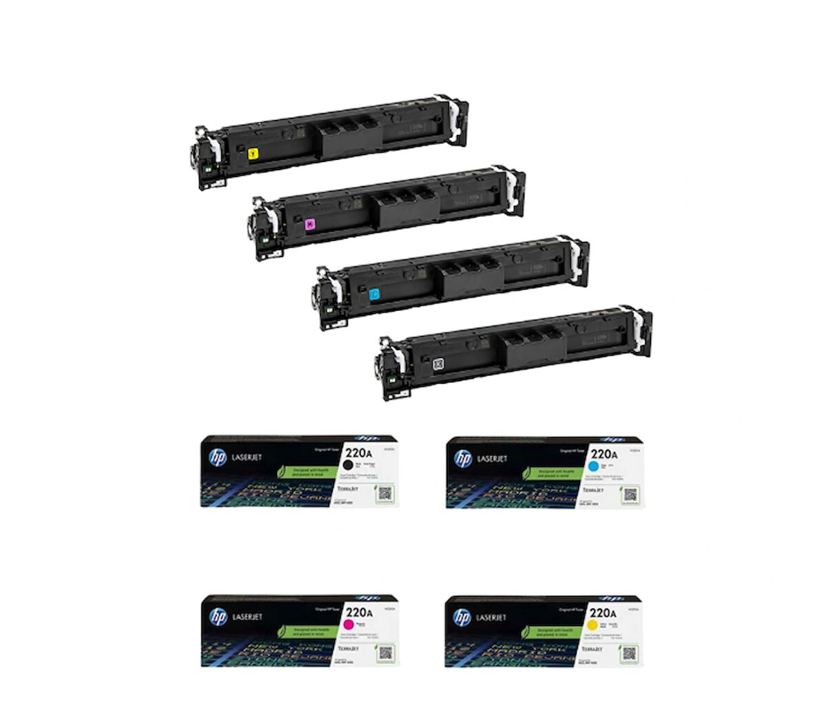 HP 220A Orjinal Toner 4'lü Set-Tüm Renkler (Kutusuz)