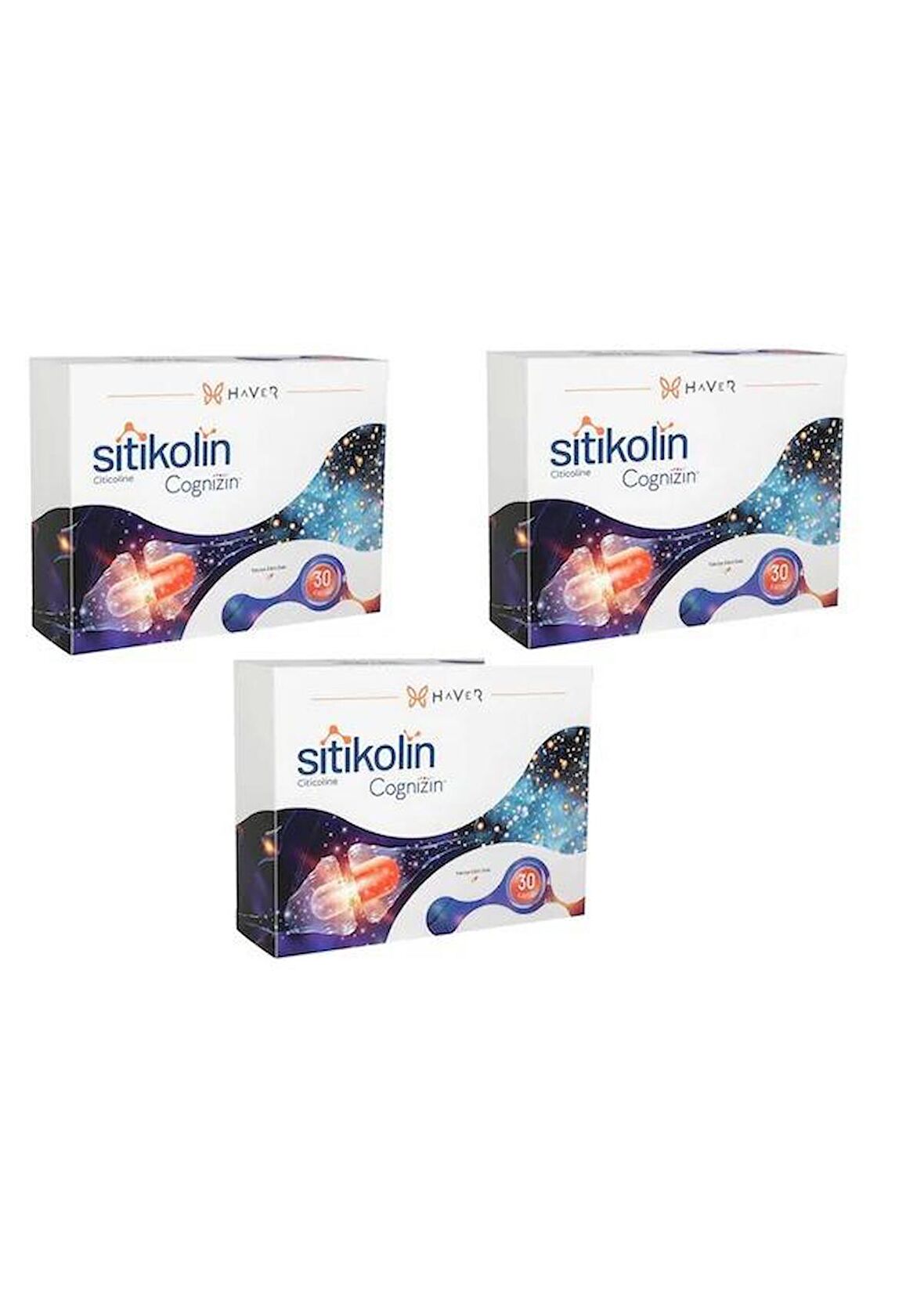 Haver Sitikolin Cognizin 250 Mg 30 Kapsül - 3 ADET - SKT: 12/2026