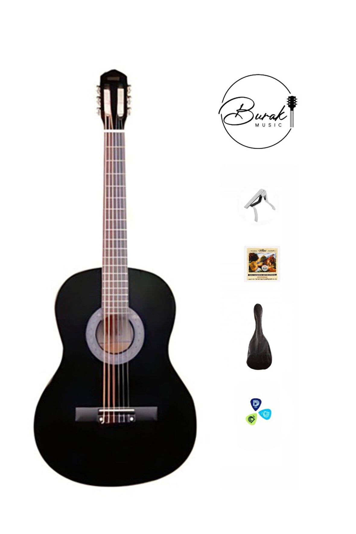 4/4 Siyah Gitar Seti