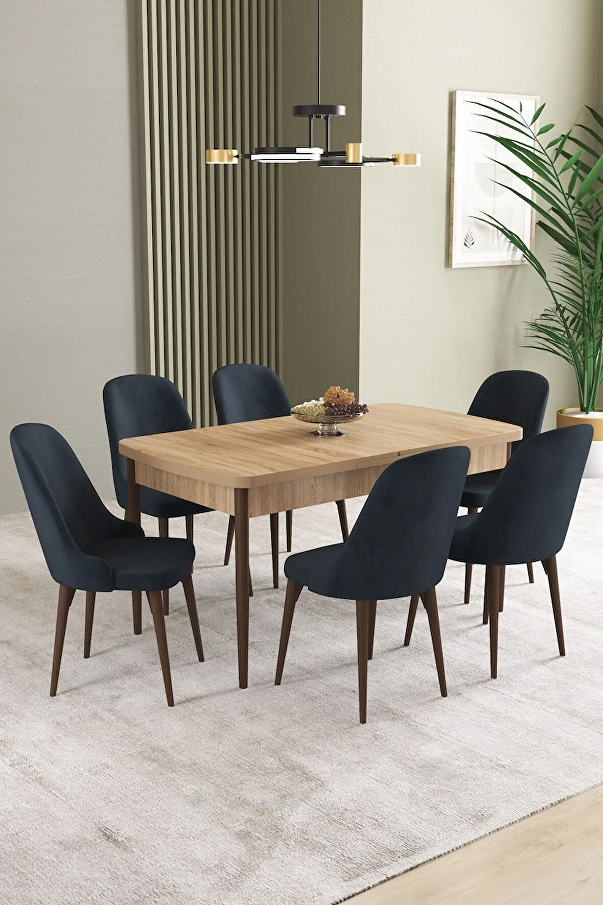 Ikon Beyaz 80x132 MDF Açılabilir Mutfak Masası Takımı 4 Sandalye, 1 Bench