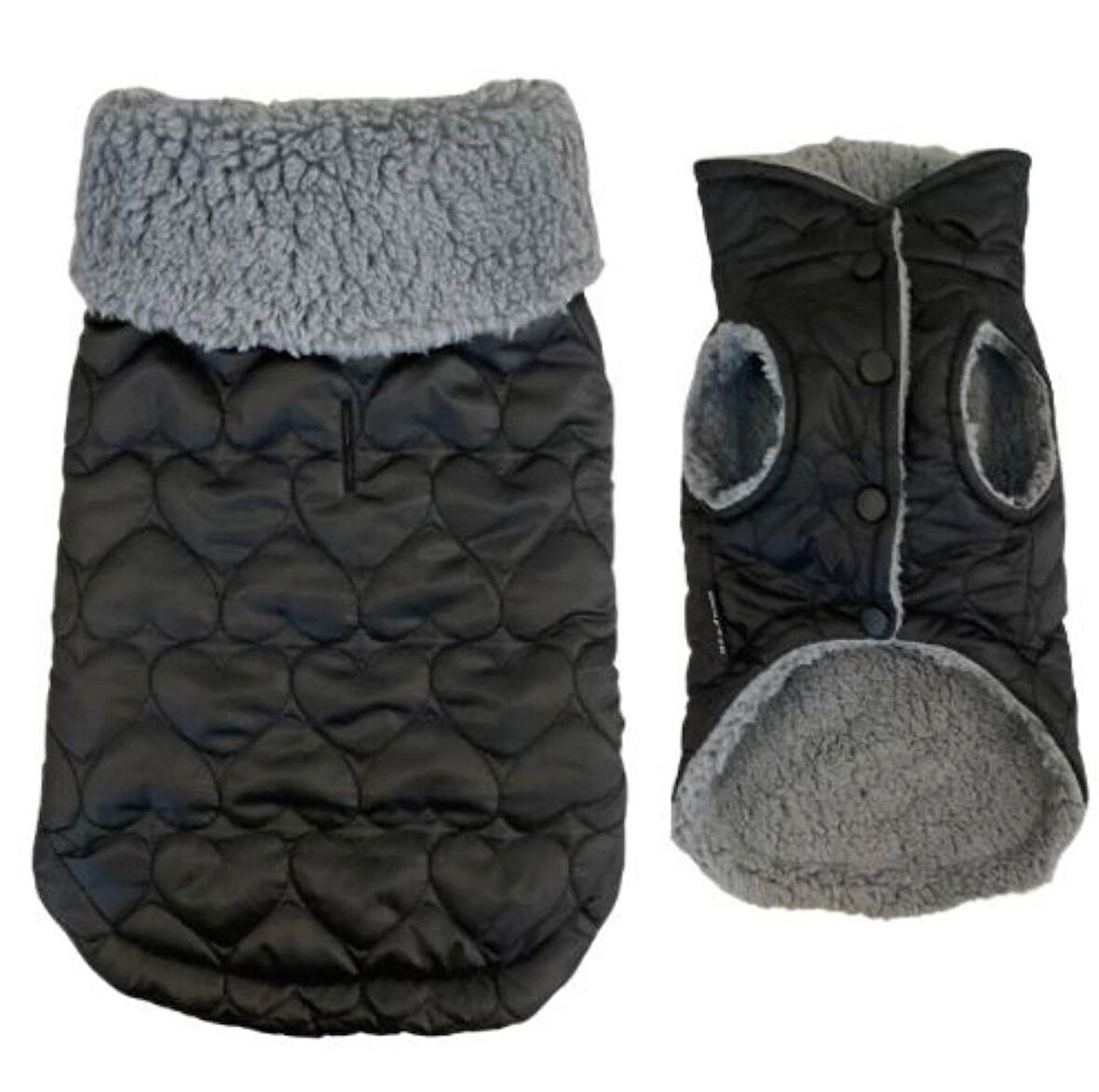 Gedyco Siyah Kapitone İçi Peluşlu Küçük Irk Köpek Yeleği