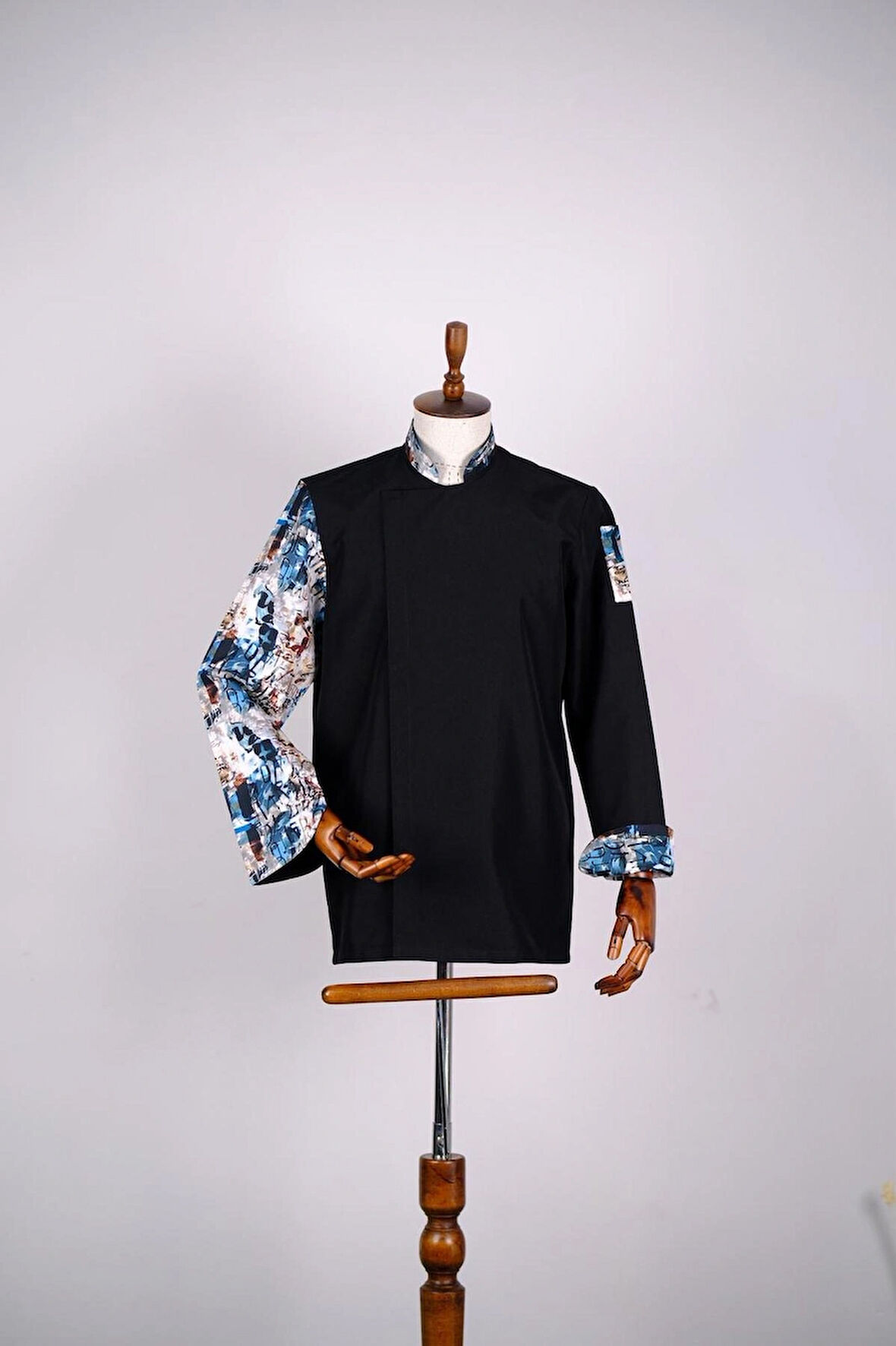 Aşçı Ceketi ithal Kumaş Desenli Unisex Çıtçıtlı Uzun Kollu Chef Aşçı Mutfak Ceketi