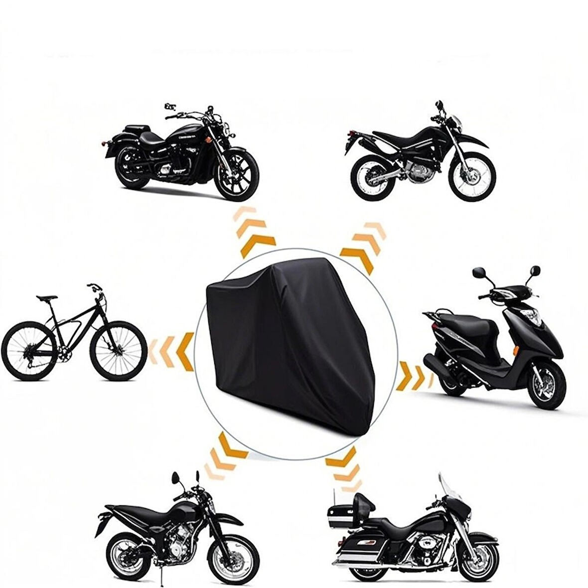 Su Geçirmez Dayanıklı Motosiklet Brandası - Dört Mevsim Koruma