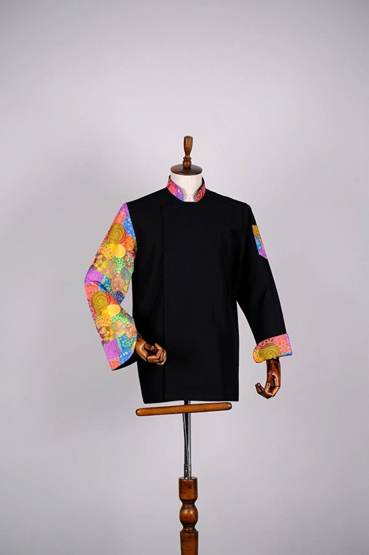 Aşçı Ceketi ithal Kumaş Desenli Unisex Çıtçıtlı Uzun Kollu Chef Aşçı Mutfak Ceketi