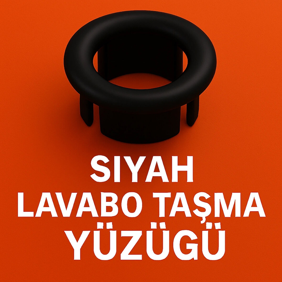 SİYAH RENKLİ, ŞIK TASARIMLI, ESTETİK VE UYUMLU LAVABO TAŞMA YÜZÜĞÜ – STANDART MODEL