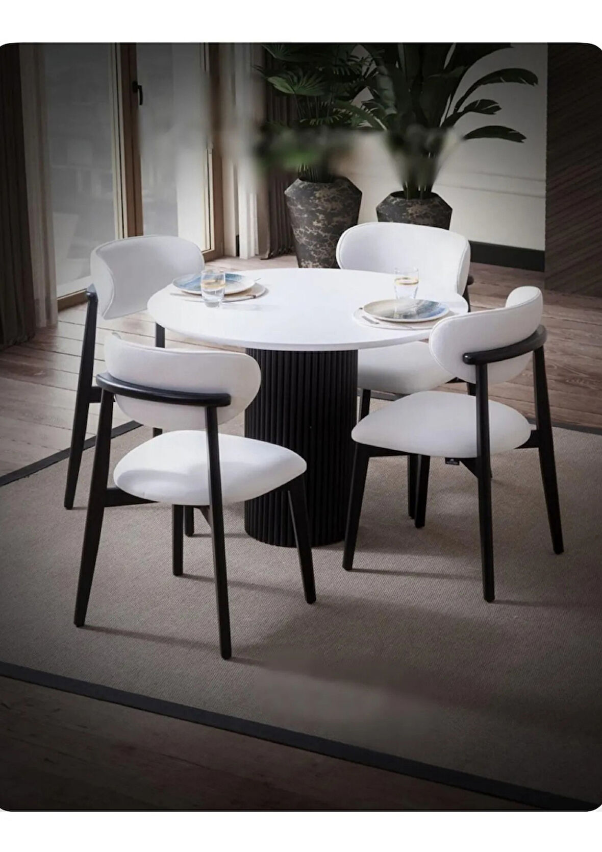 Terra 90x190 Sabit Ahşap Masa Yemek Odası Takımı, Mutfak Takımı | 4 Adet Sandalye