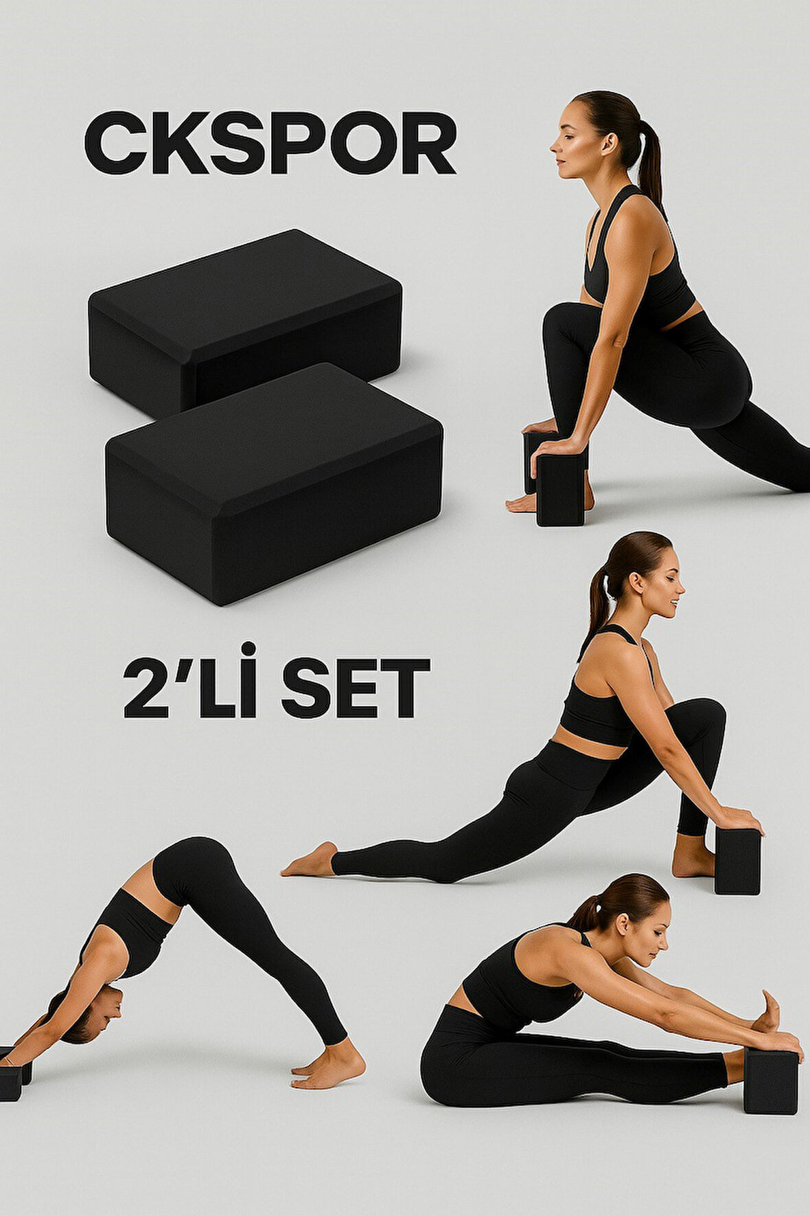 2' li Yoga Blok Seti  Pilates Yoga Denge Köpüğü 1 Çift  