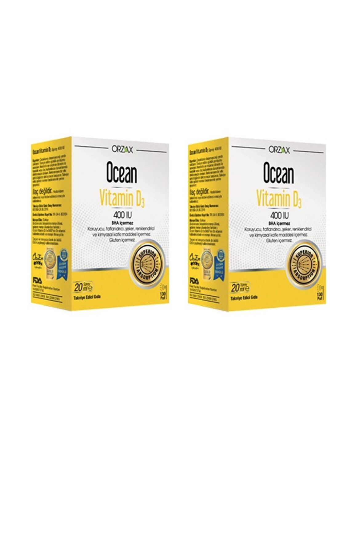 D Vitamini Desteği - Vitamin D3 400 Iu Sprey 20 Ml X2 Adet
