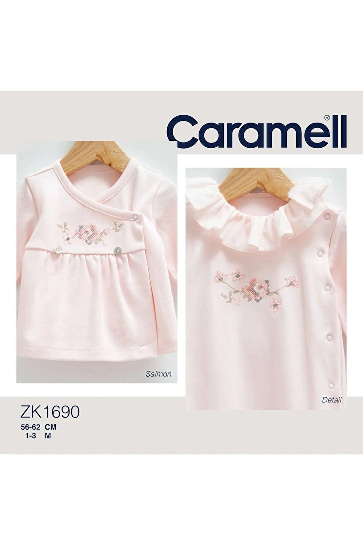 Caramell Hastane Çıkışı 10 Lu Yazlık Canvas (Kanaviçe ) Desen Ekru ve Somon Renkli // 1690
