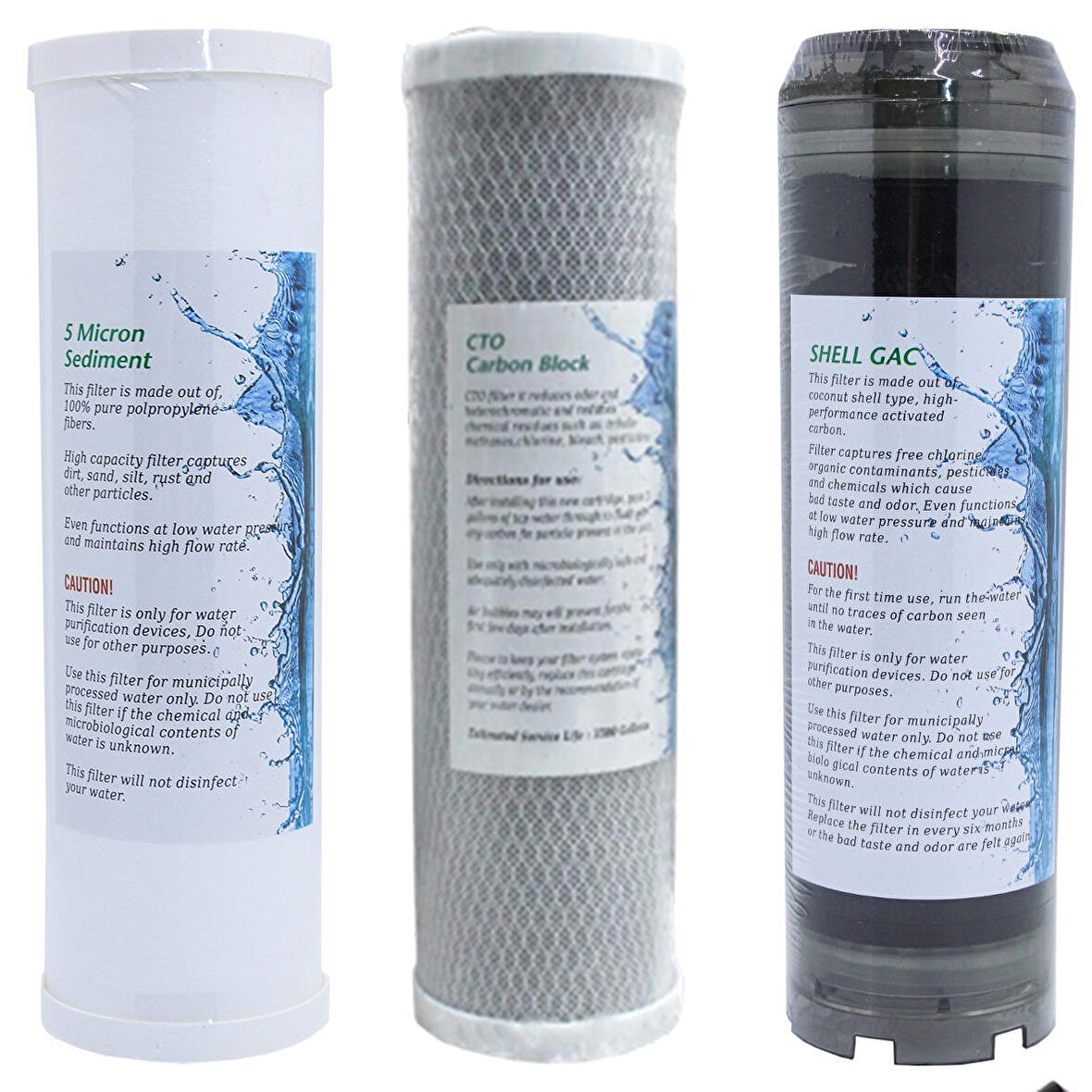 İhlas Aura Cebilon -Compact -Su Arıtma Cihazı Filtresi uyumlu 3'lü Ön Filtre Seti