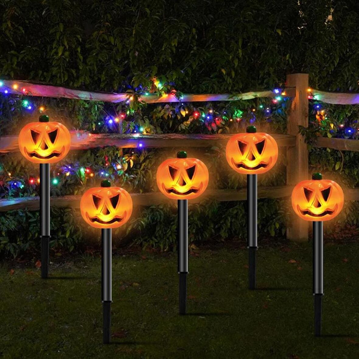 Bal Kabağı Kazıklı Solar LED Işık, Cadılar Bayramı Güneş Enerjili Hallowen Zemin Yürüyüş Yolu Işığı