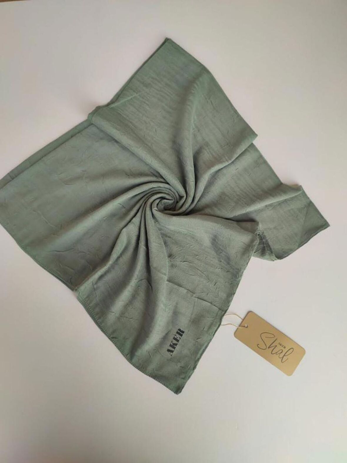 Mint Yeşili Aker Kraş Eşarp 