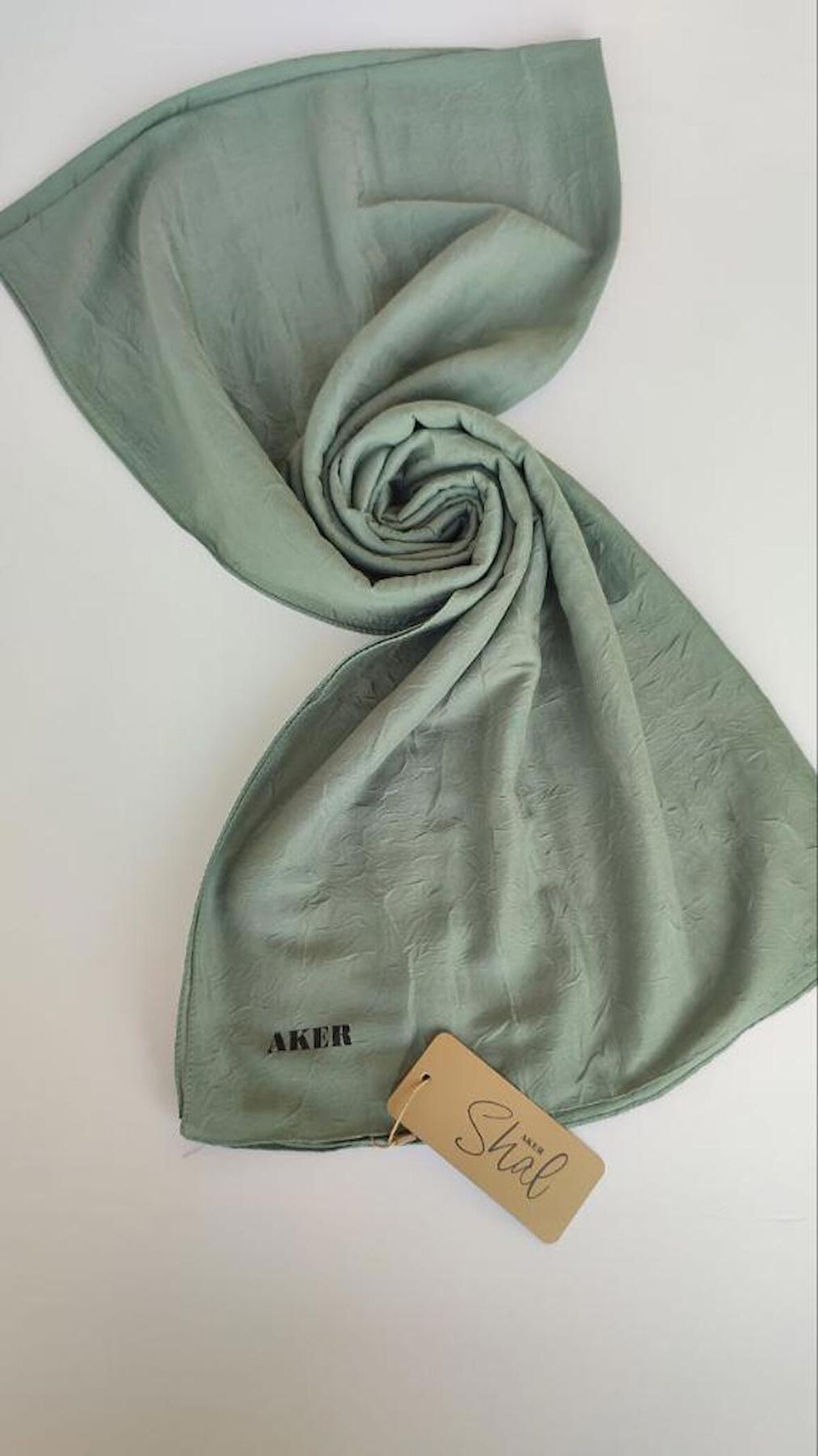 Mint Yeşili Aker Kraş Şal