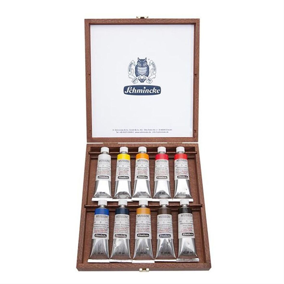 Schmincke Mussini Ahşap Kutu Yağlı Boya Seti 10x35ml