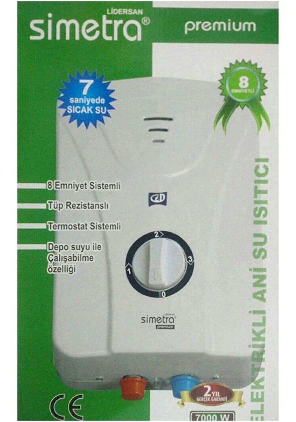 Simetra Premium Ani Su Isıtıcı 8 Emniyetli Elektrikli Şofben