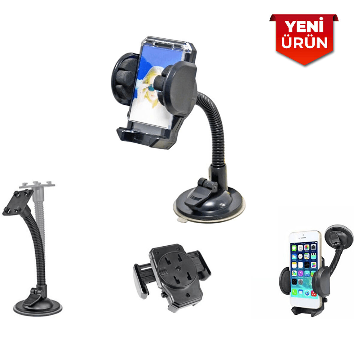 Araç İçi Spiralli Vantuzlu Telefon Tutucu BR590 1003