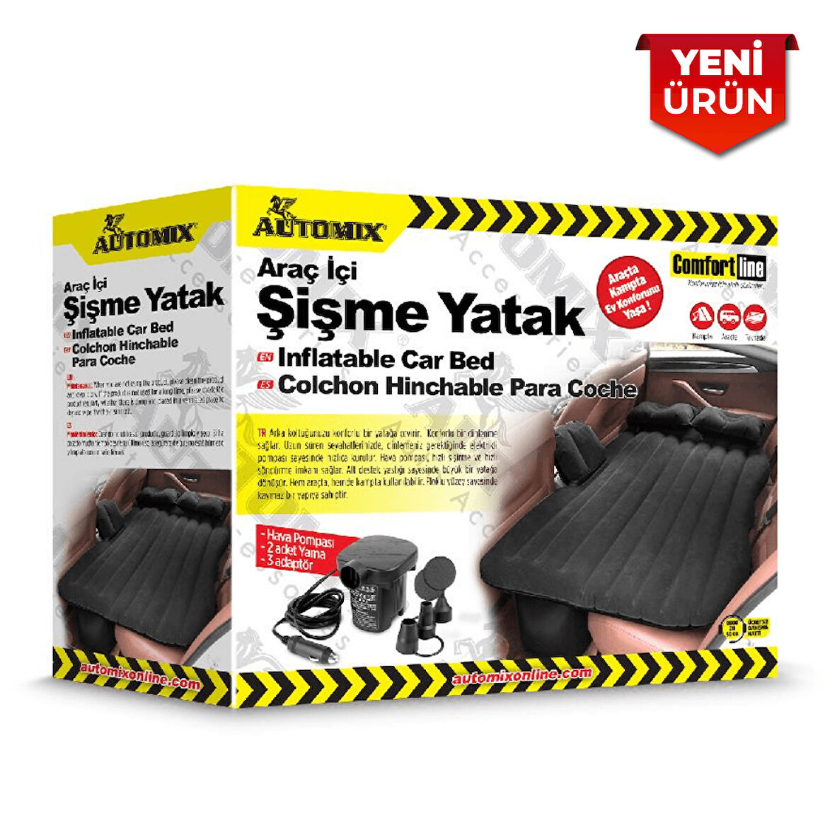 Araç İçi Şişme Yatak - Arka Koltuk İçin Pompalı Araba Yatağı 044288