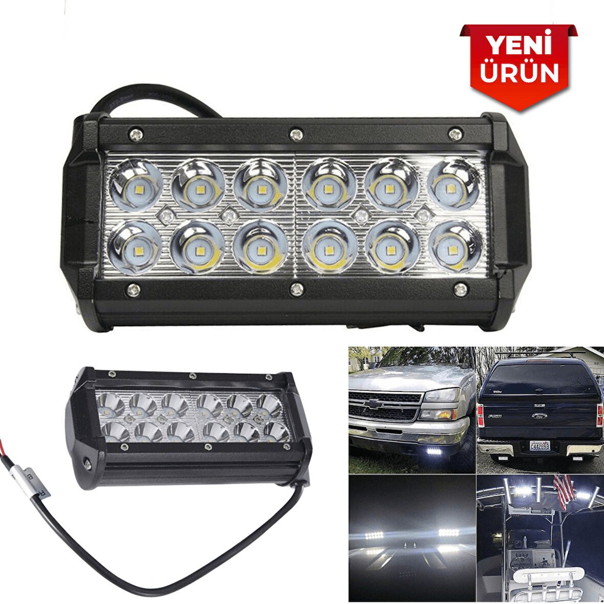 12V 36W 12 Ledli Metal Kasalı OFF-ROAD Sisi Farı 9906
