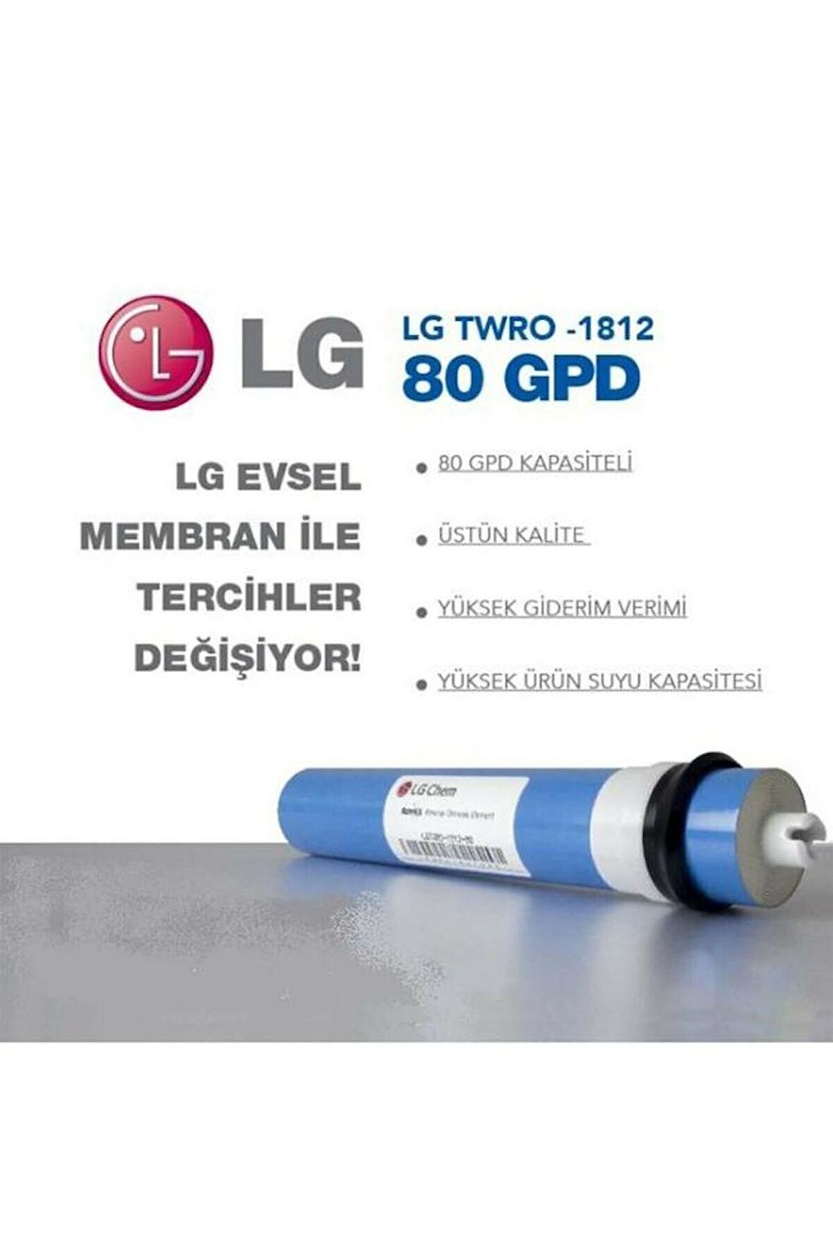 Su Arıtma Cihazi Membran Filtre 80 Gpd