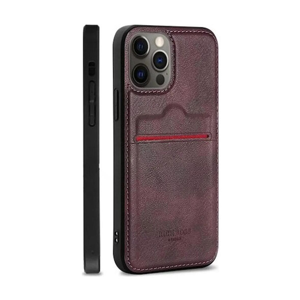 Desingshop iphone 11 Pro Kartlıklı Deri Kılıf Bordo