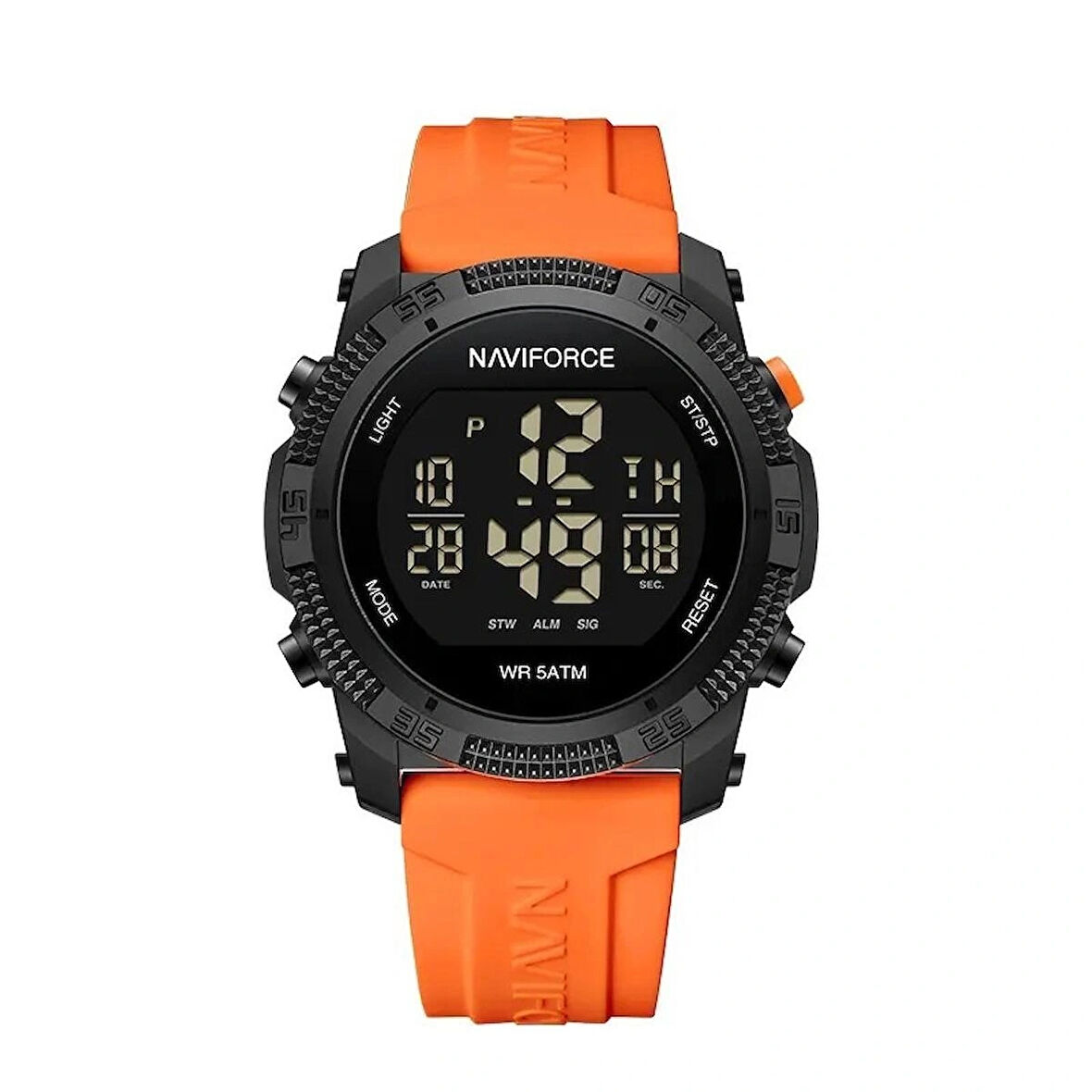 Naviforce Dijital Turuncu Silikon Kordon Unisex Kol Saati NF7104