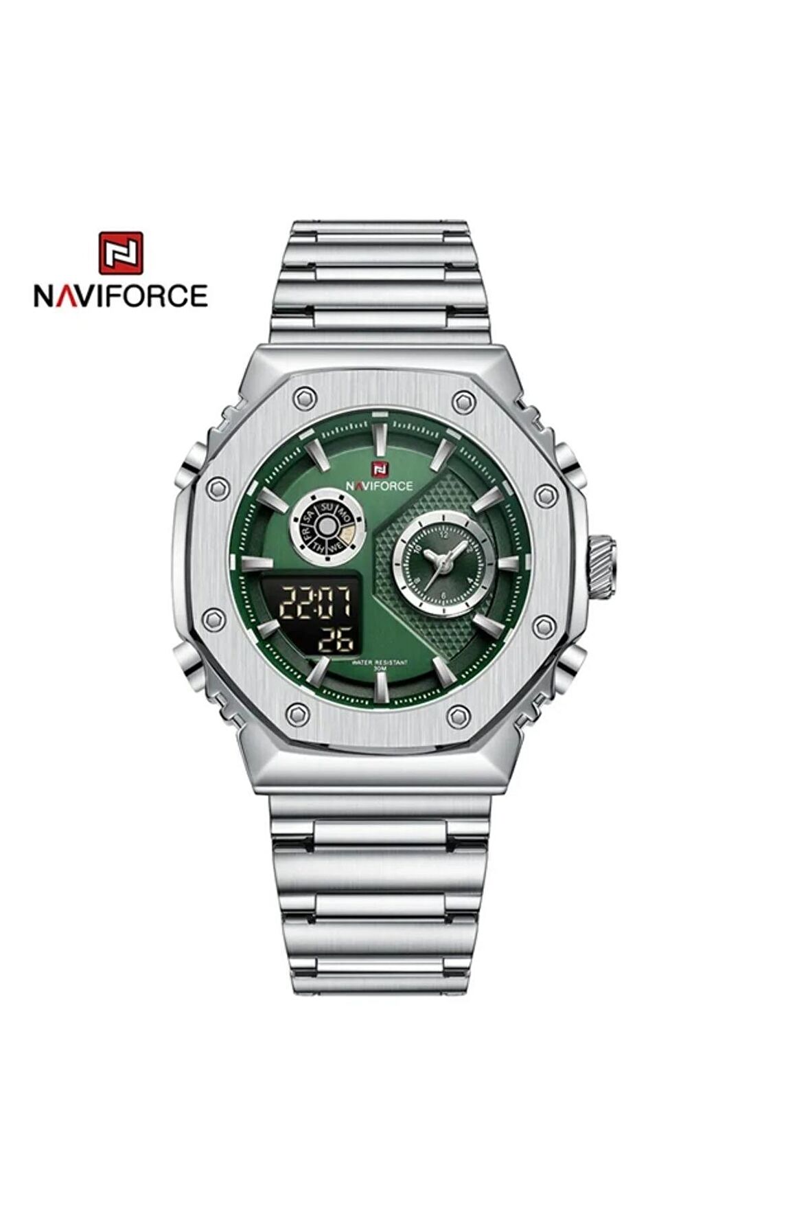 Naviforce Digital Analog Çelik Kayışlı Kol Saati