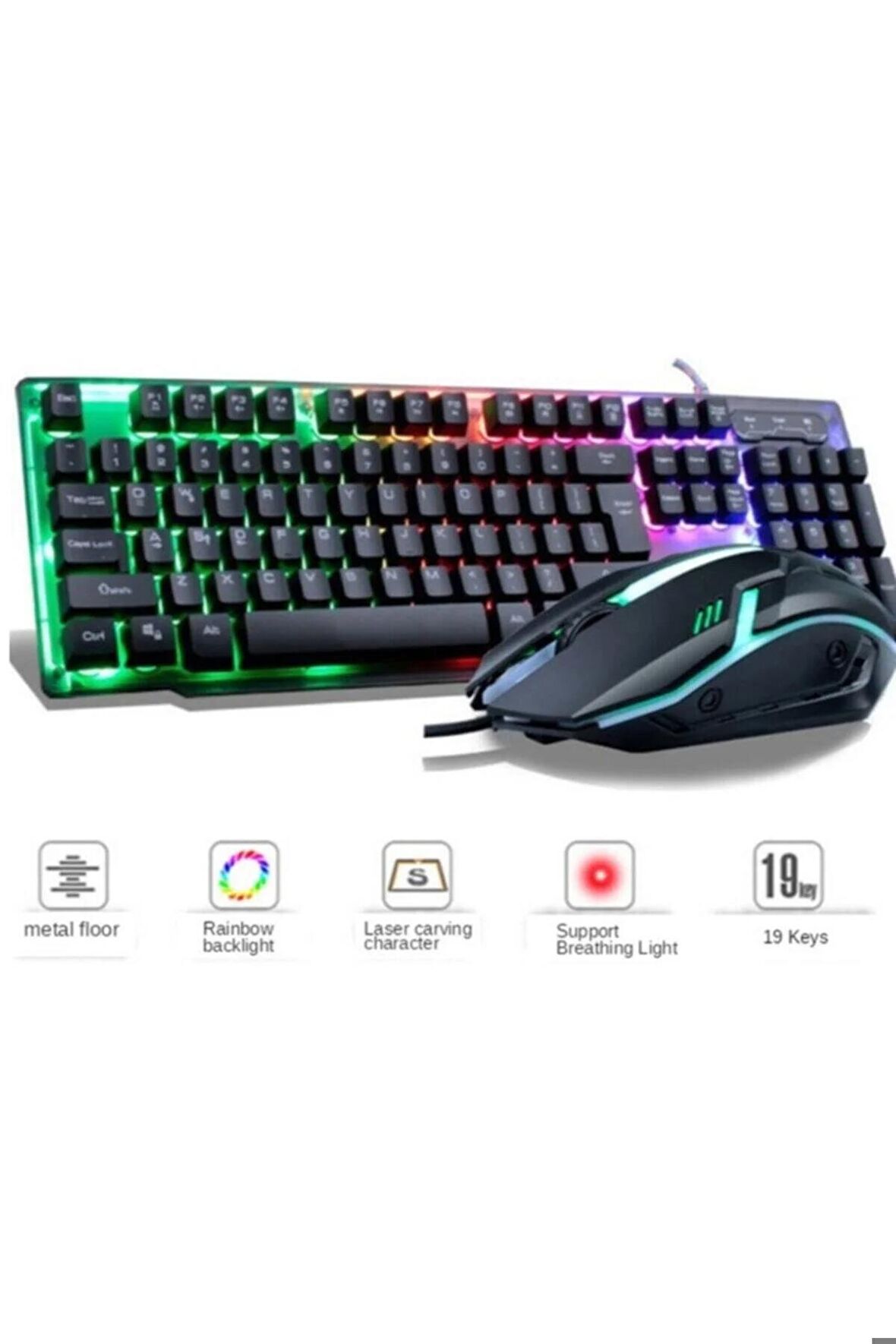 Sonia Klavye Mouse Set Gerçek Metal Taban Mekanik Hisli Gaming Klavye Oyuncu Klavyesi