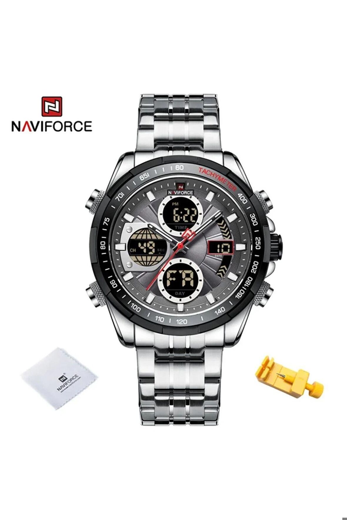 Naviforce Digital Analog Çelik Kayışlı Kol Saati