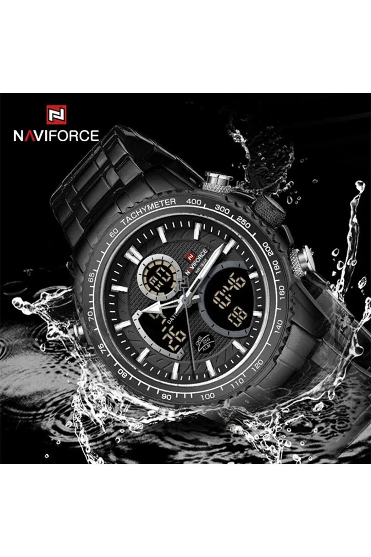 Naviforce Digital Analog Çelik Kayışlı Kol Saati