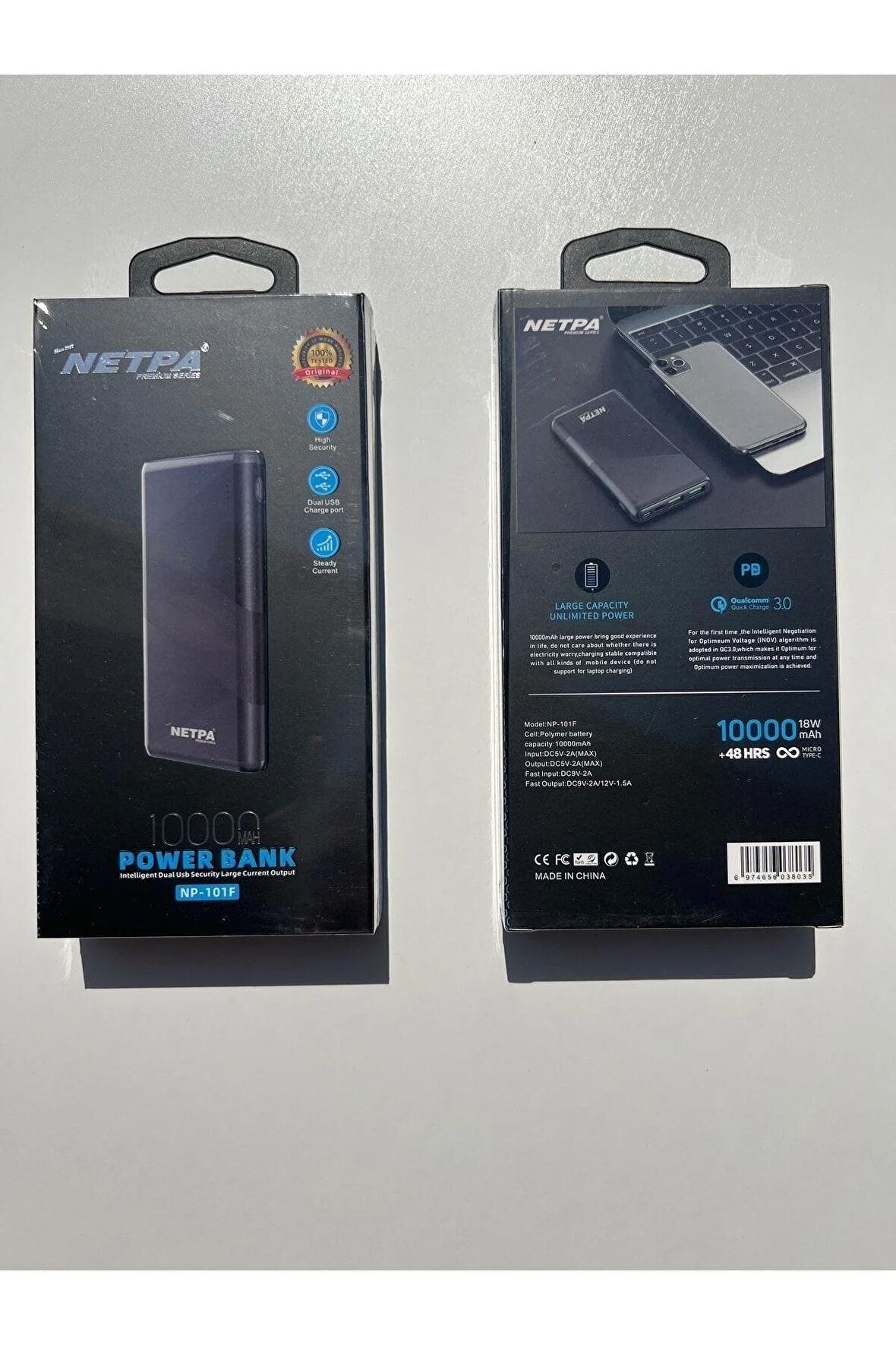 Premium Series 10000 mah 18W hızlı şarj destekli Powerbank NP-101F