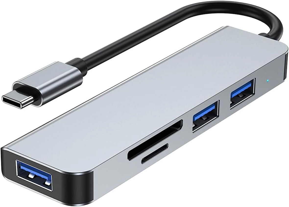 Desingshop USB C Hub 5'i 1 arada Tip C USB3.0+USB2.0 * 2+SD/TF Kart Bilgisayarlar için Çok Bağlantı Noktalı Hub Adaptör