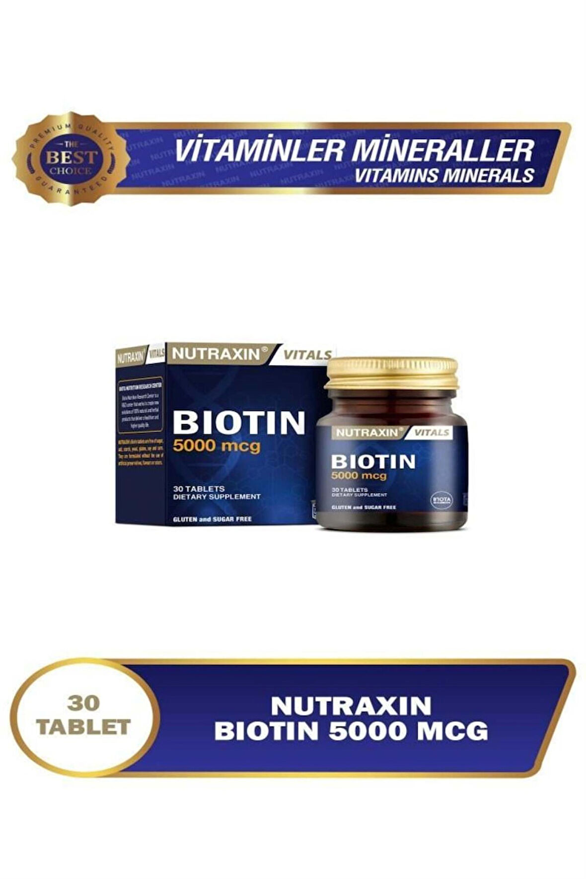 Nutraxin Biotin 5000 Mcg 30 Tablet