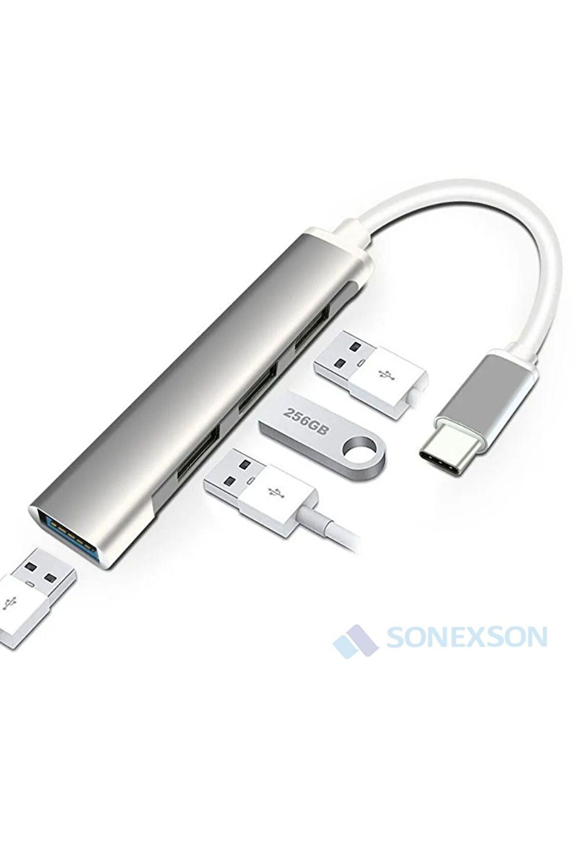 Type-c To Usb Çoğaltıcı Usb Hub Otg Usb Çoklayıcı Type C to 4 Usb
