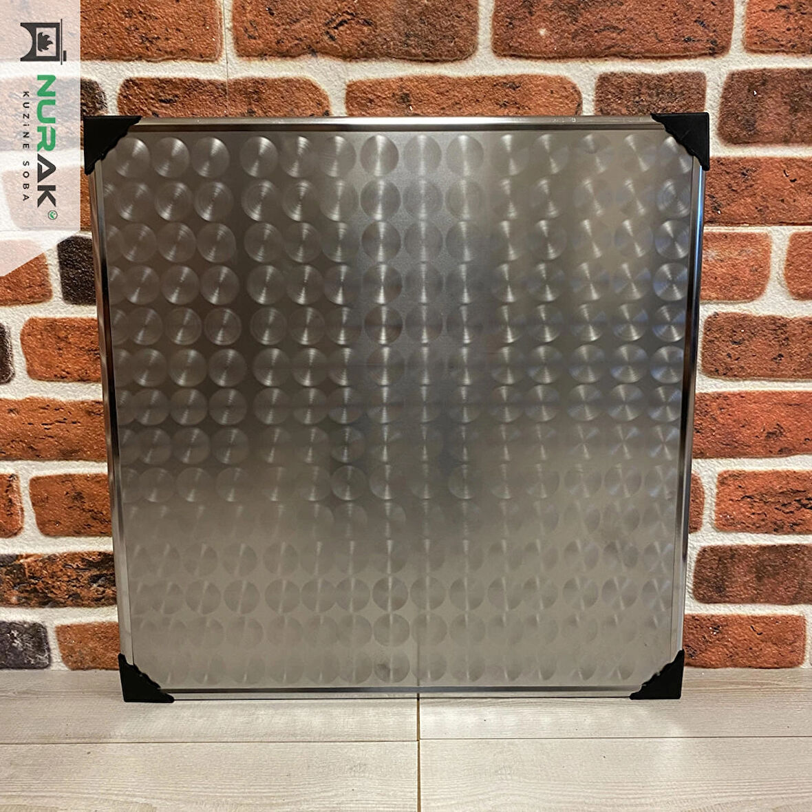 Şömine Soba Tablası Soba Altlığı Krom Paslanmaz Küçük Boy 60*60